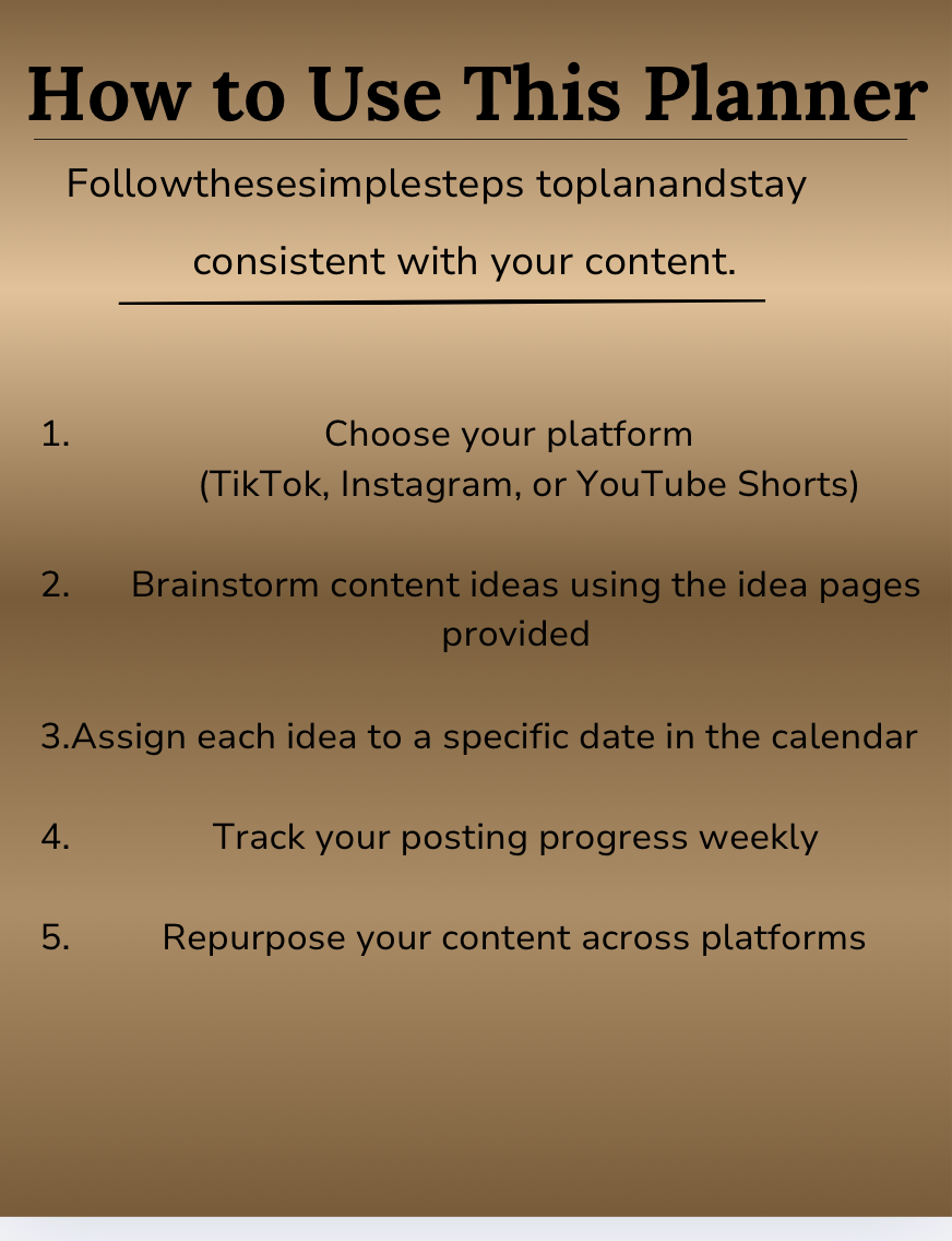 Content Creator Planner – Plan, Post & Repurpose Content